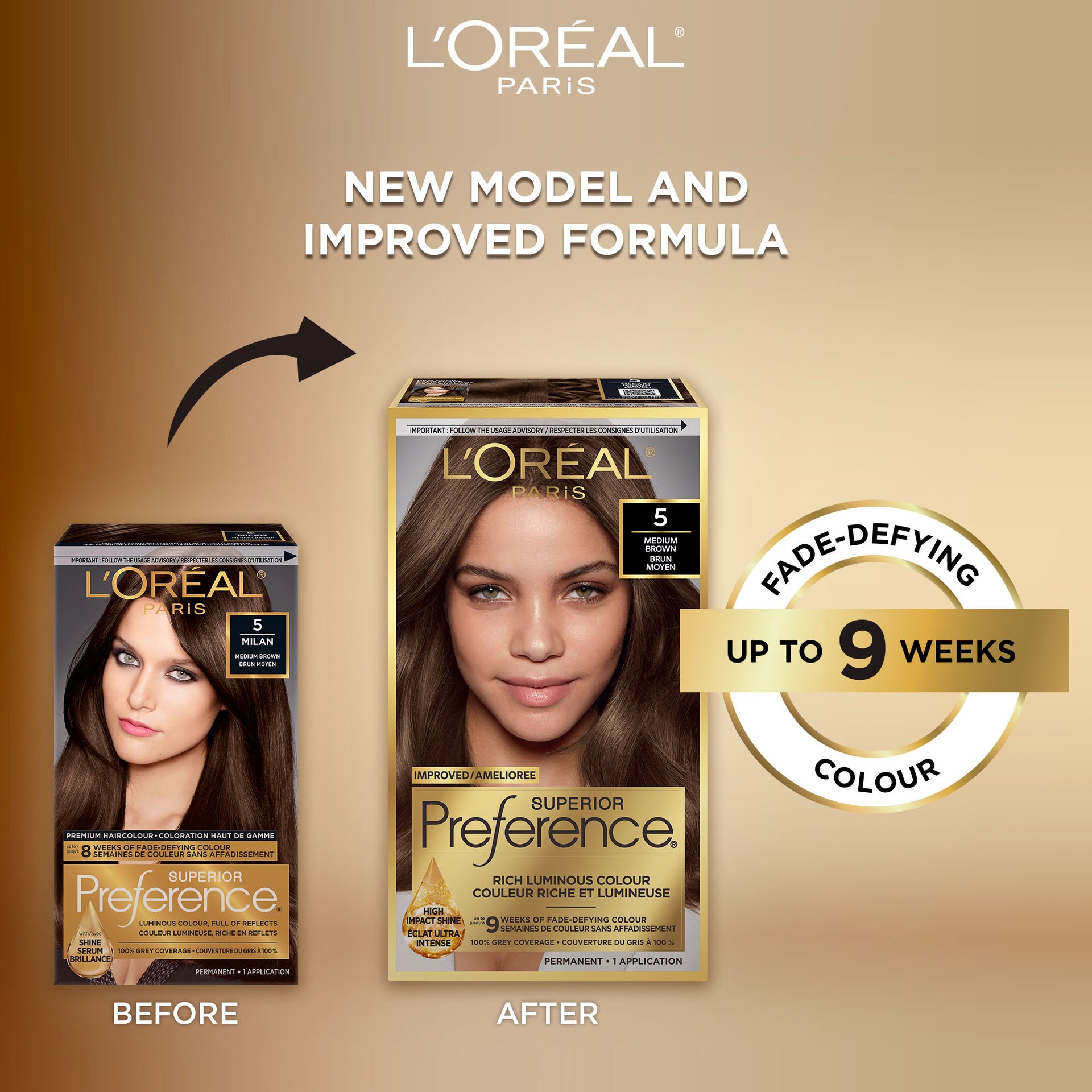 Old and new packaging of Superior Preference showcasing the new and improved formula